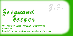 zsigmond hetzer business card